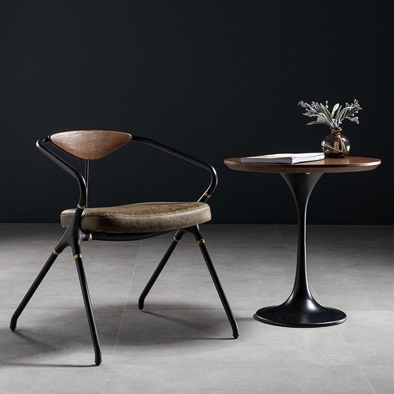 23,6 "tavolo da piedistallo alto in ferro di ferro tavola in legno massiccio