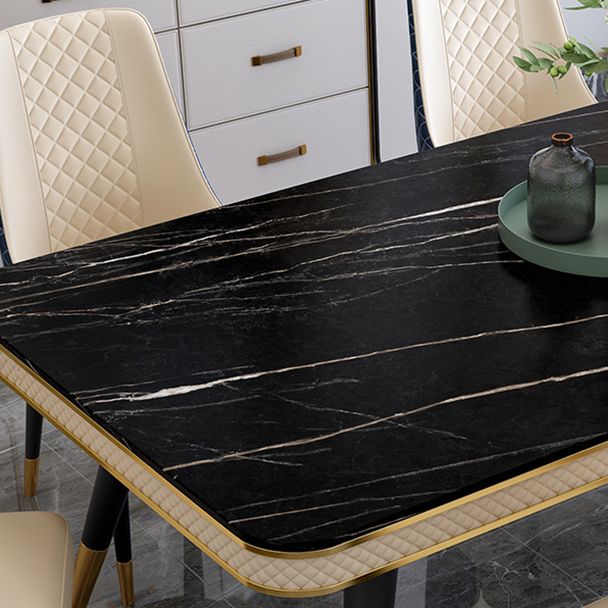 Moderno rettangolo 1/4/5/6/7 pezzi tavolo da pranzo set di gambe nere set di dinette interno