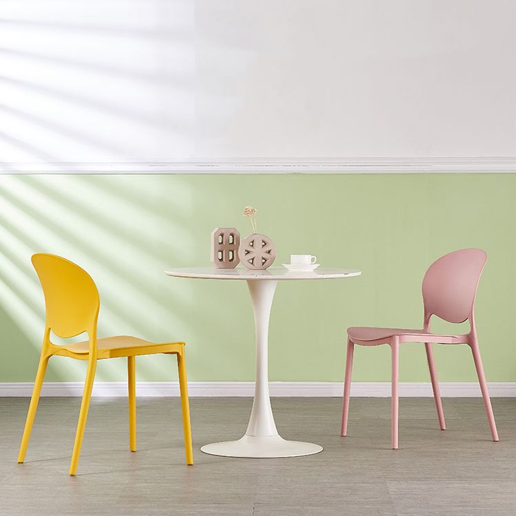 Modern Plastic Chair Kitchen Open Back Dining Side Furniture in Matte Finish Clearhalo 'Dining Chairs' 'Dining Tables & Seating' 'dining_chair' 'furn' 'furn_dining_chair' 'Furniture' 'Kitchen & Dining Furniture' 1200x1200_c089da51-1bc4-4903-bad6-edcde11f000e