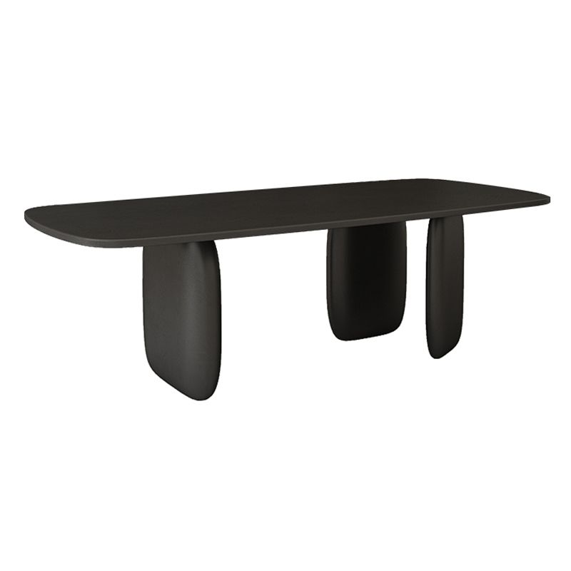 Rectangle Minimalist Dining Table Black Solid Wood Fixed Table for Restaurant Clearhalo ' dining_table' 'Dining Tables & Seating' 'Dining Tables' 'furn' 'furn_dining_table' 'Furniture' 'furniture_dining_table' 'Kitchen & Dining Furniture' 'kitchen&dining_furn' 'kitchen' 'kitchen_dining_table' 1200x1200_c089e731-3fc7-4901-8bba-73c5c4df99df