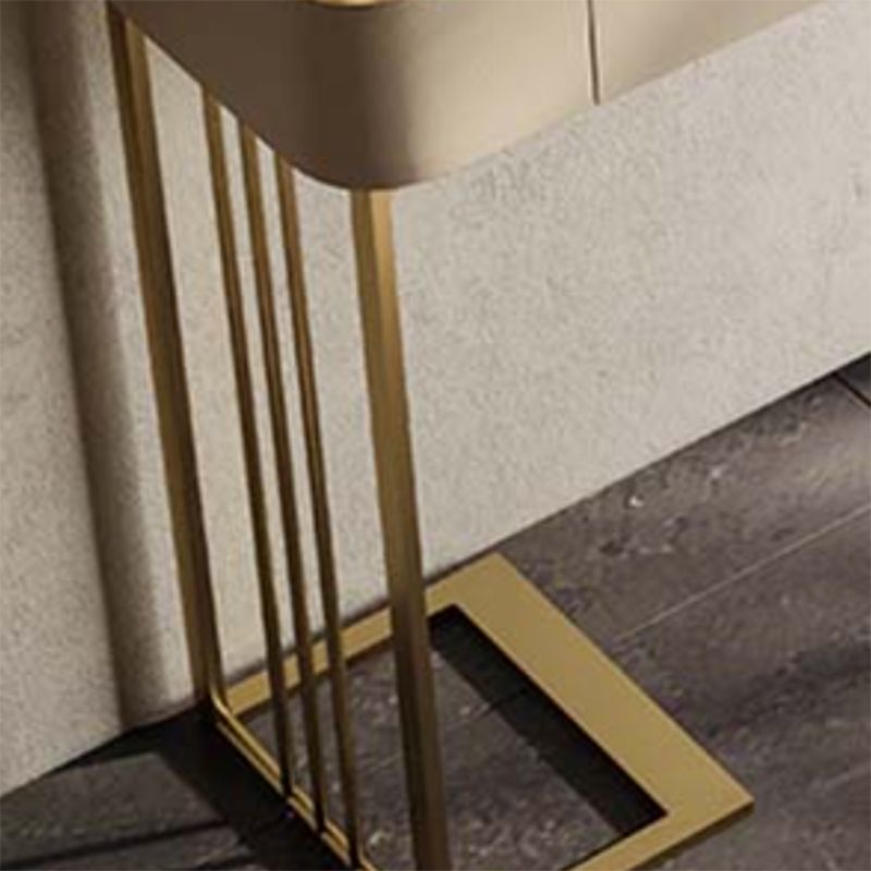 Rectangle Console Table Scratch Resistant with Stone Top for Hall