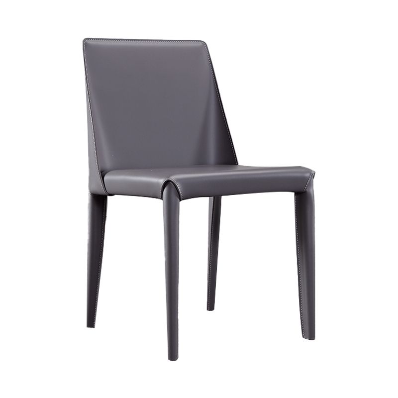 Modern Leather Restaurant Side Chair Solid Back Dining Armless Chair Clearhalo ' kitchen&dining_furn' 'Dining Chairs' 'Dining Tables & Seating' 'dining_chair' 'furn' 'furn_dining_chair' 'Furniture' 'furniture_dining_chair' 'Kitchen & Dining Furniture' 'kitchen' 1200x1200_c08c1c08-b622-4051-8082-196f215c6c09