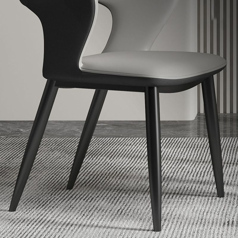 Minimalist Design Arm Open Back Side Chairs Faux Leather Side Chair Clearhalo 'Dining Chairs' 'Dining Tables & Seating' 'dining_chair' 'furn' 'furn_dining_chair' 'Furniture' 'furniture_dining_chair' 'Kitchen & Dining Furniture' 1200x1200_c0904914-9066-449d-aba3-23f3b0335d21