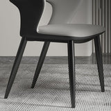 Minimalist Design Arm Open Back Side Chairs Faux Leather Side Chair Clearhalo 'Dining Chairs' 'Dining Tables & Seating' 'dining_chair' 'furn' 'furn_dining_chair' 'Furniture' 'furniture_dining_chair' 'Kitchen & Dining Furniture' 1200x1200_c0904914-9066-449d-aba3-23f3b0335d21