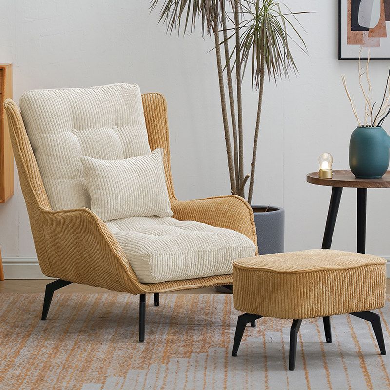 Corduroy Chair 30.70" L x 37.00" W x 46.45" H Tufted Cushions Chair Clearhalo 'Accent Chairs' 'accent_chairs' 'Chairs & Seating' 'furn' 'furn_accent_chairs' 'Furniture' 'Living Room Furniture' 1200x1200_c091bc2a-8ace-4753-9a8d-9414ad4e407c