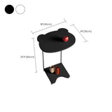 Mid-Century with Shelf Round Double Tier Living Room Side Table