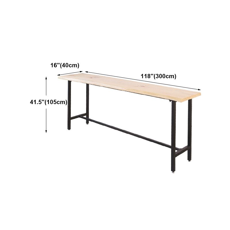 Modern Style Light Brown Bar Table Solid Wood and Iron Coffee Shop Bar Table Clearhalo 'Bar Furniture' 'Bar Tables' 'bar_tables' 'furn' 'furn_bar_tables' 'Furniture' 'furniture_bar_tables' 'Kitchen & Dining Furniture' 1200x1200_c092e0fc-438e-4754-aa97-f08d6ce9aeee