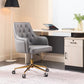 Tufted Upholstered Task Chair Modern Faux Leather Office Chair with Arms