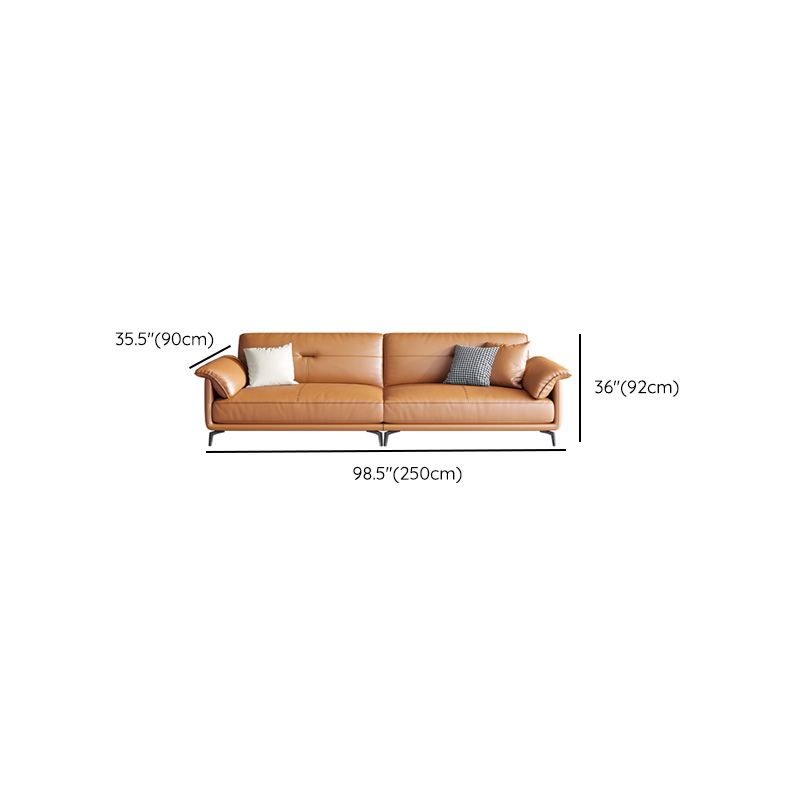 Sofa de canapé en cuir en cuir en cuir en cuir en housse de style nordique en orange pour l'appartement