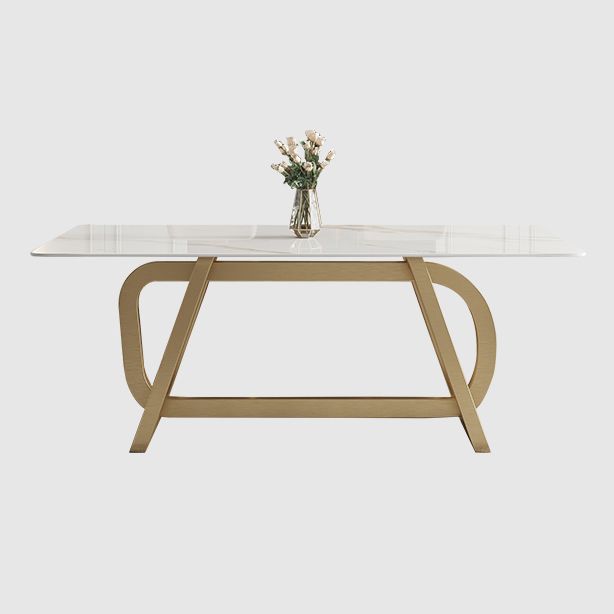 Rectangle Stainless Steel Dining Site Table Luxury Style Dinette Table for Home Clearhalo ' dining_table' 'Dining Tables & Seating' 'Dining Tables' 'furn' 'furn_dining_table' 'Furniture' 'furniture_dining_table' 'Kitchen & Dining Furniture' 'kitchen&dining_furn' 'kitchen' 'kitchen_dining_table' 1200x1200_c095d509-0b44-4be7-bfe5-307c198abbca