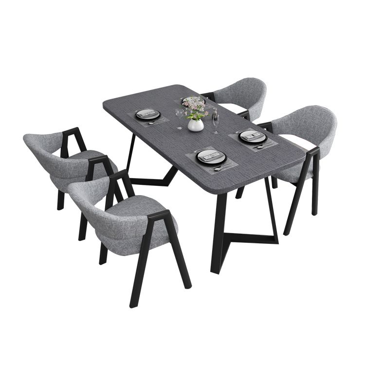 Contemporary Gray Standard Dining Set MDF Rectangle Shape Dining Set for Kitchen Clearhalo 'Dining Room Sets' 'Dining Tables & Seating' 'dining_room_set' 'furn' 'furn_dining_room_set' 'Furniture' 'furniture_dining_room_set' 'Kitchen & Dining Furniture' 'kitchen&dining_furn' 'kitchen' 1200x1200_c097bfea-d07d-443e-a8f1-ef38f0573377