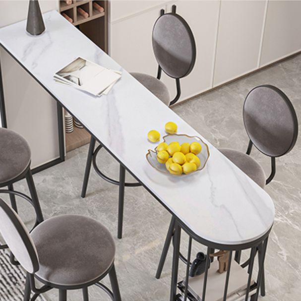 Modern Bar Dining Table Indoor Bar Height Table with Shelves 42-Inch Top in Black Clearhalo 'Bar Furniture' 'Bar Tables' 'bar_tables' 'furn' 'furn_bar_tables' 'Furniture' 'furniture_bar_tables' 'Kitchen & Dining Furniture' 'kitchen&dining_furn' 'kitchen' 1200x1200_c09937eb-b0c7-4bf3-8553-cd4144e5d5ee