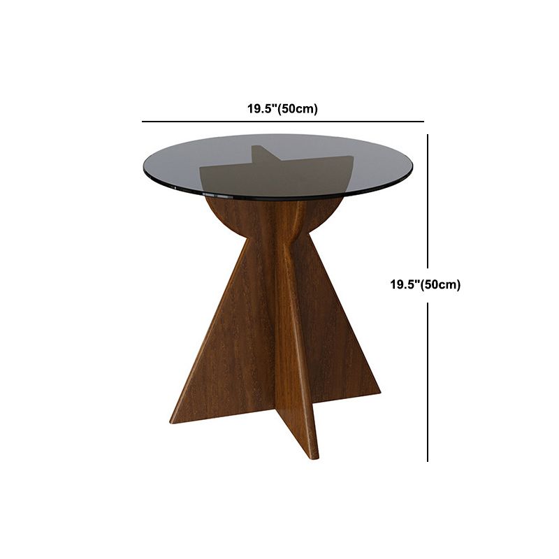 Contemporary Style Side End Table Solid Wood Sofa Side Accent Table Round Side End Table