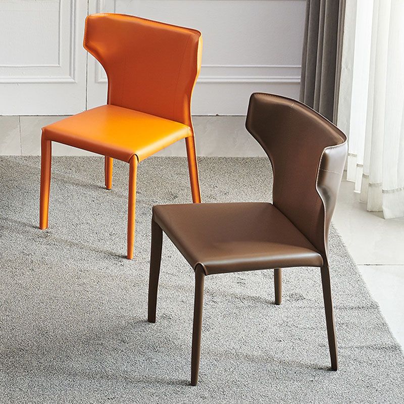 Sedia laterale in pelle finta sedia da pranzo contemporanea cucina
