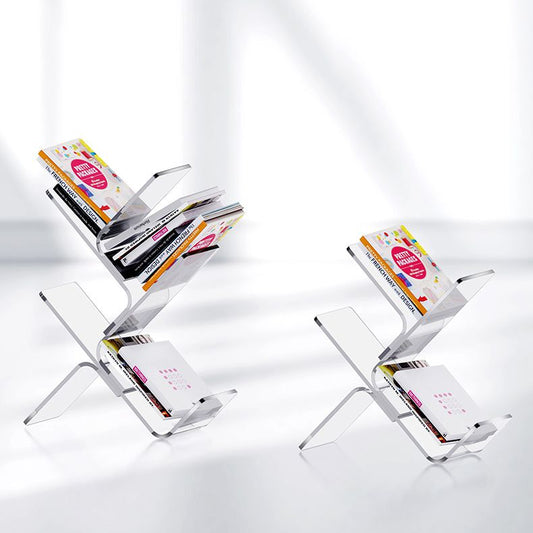 Modern Open Back Standard Bookshelf Acrylic Bookcase with Shelves for Study Room Clearhalo 'Bookcases' 'furn' 'furn_bookcases' 'Furniture' 'Office Furniture' 1200x1200_c09dc95b-6fe2-4093-bef5-517e2bb0684e