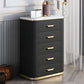 Glam Chest Bedroom Stone Vertical Storage Chest with 5 Drawers