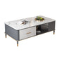 Mesa de centro Glam de 17" de alto, mesa de cóctel rectangular con cajón