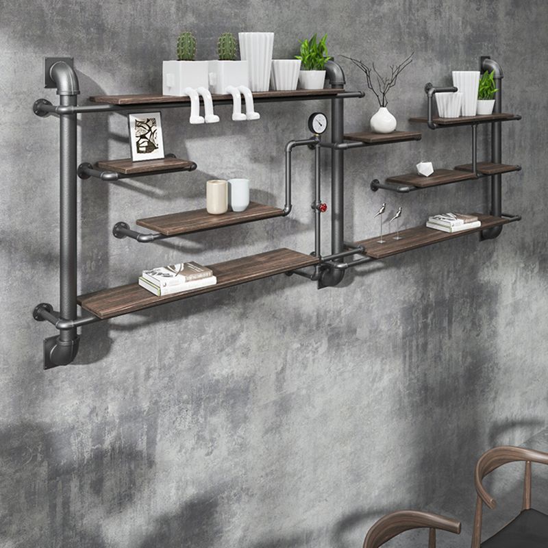 Metal Floating Bookcase Industrial Style Wall Mounted Closed Back Shelf Clearhalo 'Bookcases' 'furn' 'furn_bookcases' 'Furniture' 'furniture_bookcases' 'kitchen' 'kitchen_bookcases' 'Living Room Furniture' 'Office Furniture' 1200x1200_c09fbf22-666d-4398-bdbf-f0814d07aca4