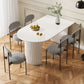 Oval Shape White Dining Table Sintered Stone Table Contemporary with Double Pedestal Clearhalo ' dining_table' 'Dining Tables & Seating' 'Dining Tables' 'furn' 'furn_dining_table' 'Furniture' 'furniture_dining_table' 'Kitchen & Dining Furniture' 'kitchen&dining_furn' 'kitchen' 'kitchen_dining_table' 1200x1200_c0a17d80-422f-45cd-b920-0d858ec005f0