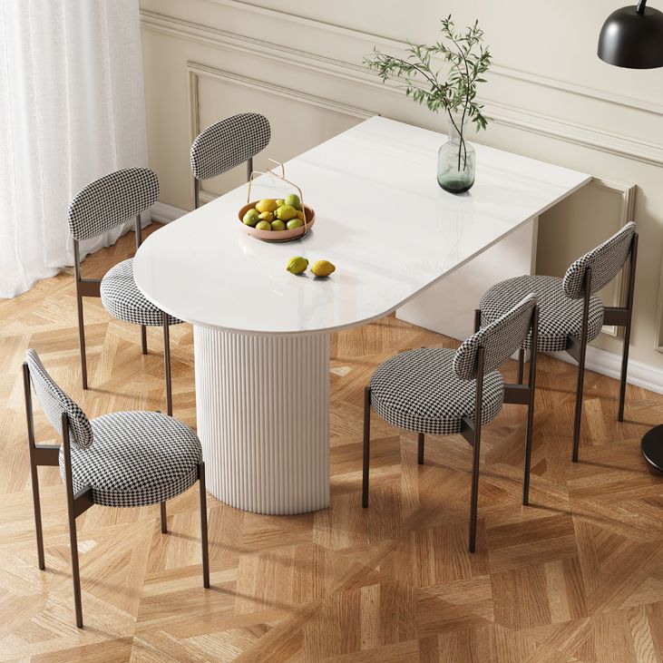 Oval Shape White Dining Table Sintered Stone Table Contemporary with Double Pedestal Clearhalo ' dining_table' 'Dining Tables & Seating' 'Dining Tables' 'furn' 'furn_dining_table' 'Furniture' 'furniture_dining_table' 'Kitchen & Dining Furniture' 'kitchen&dining_furn' 'kitchen' 'kitchen_dining_table' 1200x1200_c0a17d80-422f-45cd-b920-0d858ec005f0