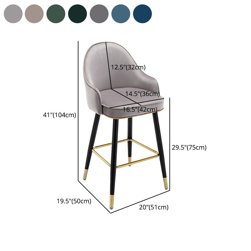 Low Back Matte Finish Bar Stool Footrest Armed Glam Upholstered Stool Clearhalo 'Bar Furniture' 'Bar Stools' 'bar_stools' 'furn' 'furn_bar_stools' 'furniture_bar_stools' 'Kitchen & Dining Furniture' 'kitchen&dining_furn' 'kitchen' 'kitchen_furn' Furniture' 1200x1200_c0a2ad64-374a-4a7b-8448-fe62eb98d0ae
