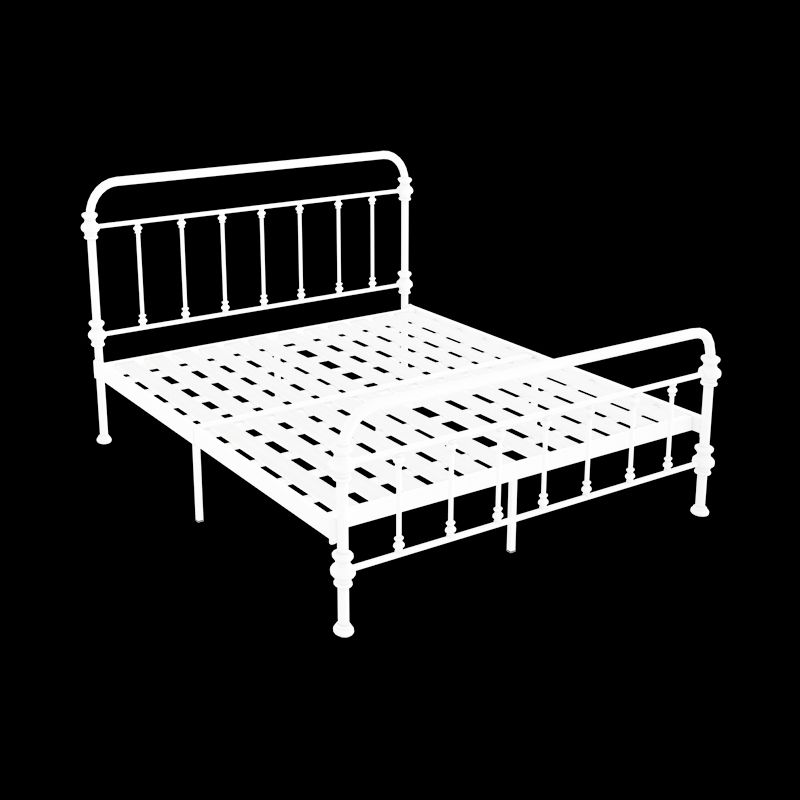 Open-Frame Bed with Spindle Headboard and Metal Legs in Solid Color Clearhalo 'Bedroom Furniture' 'Beds' 'furn' 'furn_beds' 'Furniture' 1200x1200_c0a323ee-8abf-4a06-b574-7099ec6d2558