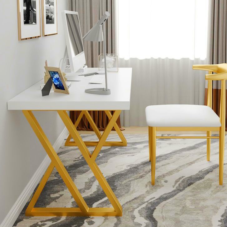 Escritorio de oficina de 1 cortavadora Glam de escritorio rectangular de madera maciza para el hogar