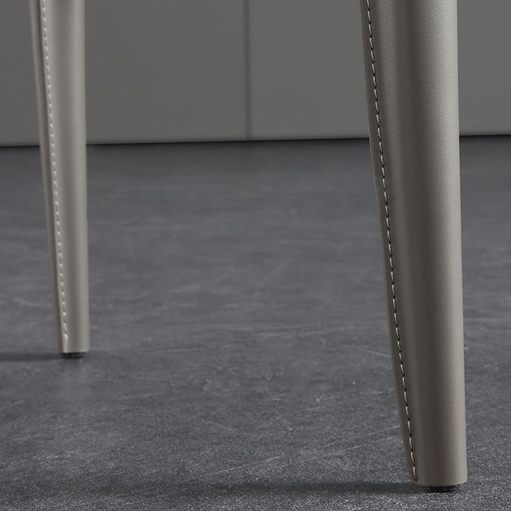 Designer Style Anteroom Solid Back Side stoel Matte afwerking Lederen eetkamerstoel