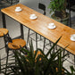 Brown Wood Bar Dining Table with Rectangle Table Top Trestle Table - 41.3" H Clearhalo 'Bar Furniture' 'Bar Tables' 'bar_tables' 'furn' 'furn_bar_tables' 'Furniture' 'furniture_bar_tables' 'Kitchen & Dining Furniture' 1200x1200_c0a73426-abe5-44fb-bf35-788f70251fc5
