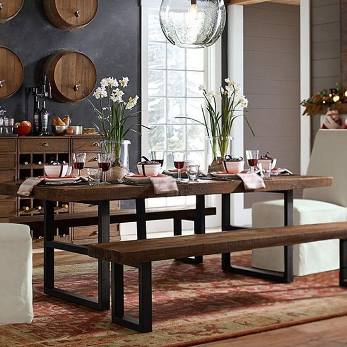 Contemporary Brown Kitchen Dining Table Rectangle Solid Wood Dining Table with Trestle Base Clearhalo ' dining_table' 'Dining Tables & Seating' 'Dining Tables' 'furn' 'furn_dining_table' 'Furniture' 'furniture_dining_table' 'Kitchen & Dining Furniture' 'kitchen&dining_furn' 'kitchen' 'kitchen_dining_table' 1200x1200_c0a7ecdc-35f5-46cf-bdfe-cba52de4b871