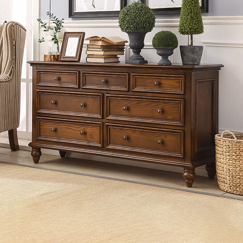 Commode traditionnelle en bois massif en bois massif avec tiroirs 3/4/7