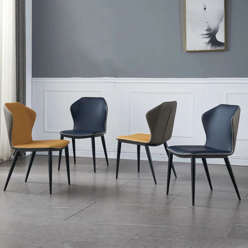 Industrial Metal Leather Dining Side Chair Dining Room Wingback Side Chair (Set of 2) Clearhalo ' kitchen&dining_furn' 'Dining Chairs' 'Dining Tables & Seating' 'dining_chair' 'furn' 'furn_dining_chair' 'Furniture' 'furniture_dining_chair' 'Kitchen & Dining Furniture' 'kitchen' 1200x1200_c0a8e006-2b96-4217-ae6e-afd347fd10c4