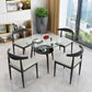 Modern Glass Dining Table 31.5" Round Dining Table with Black Frame for Home Use Clearhalo ' dining_table' 'Dining Tables & Seating' 'Dining Tables' 'furn' 'furn_dining_table' 'Furniture' 'furniture_dining_table' 'Kitchen & Dining Furniture' 'kitchen&dining_furn' 'kitchen' 'kitchen_dining_table' 1200x1200_c0ab5868-2cc5-4712-b6b5-1ae20c2ffa9d