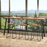 Solid Wood Natural Bistro Accent Dining Table Modern Rectangle Footrest Pub Table Clearhalo 'Bar Furniture' 'Bar Tables' 'bar_tables' 'Furniture' 'furniture_bar_tables' 'Kitchen & Dining Furniture' 'kitchen&dining_furn' 'kitchen' 1200x1200_c0ac6b76-a3da-4086-a89f-c6a5caedd51c