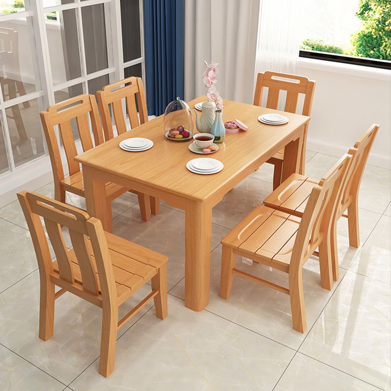 Mid-Century Modern Solid Wood Dining Table Beech Wood Top Table with 4 Legs Clearhalo ' dining_table' 'Dining Tables & Seating' 'Dining Tables' 'furn' 'furn_dining_table' 'Furniture' 'furniture_dining_table' 'Kitchen & Dining Furniture' 'kitchen&dining_furn' 'kitchen' 'kitchen_dining_table' 1200x1200_c0ace0dd-85bc-4e5e-bc7a-f92bd3eb5440