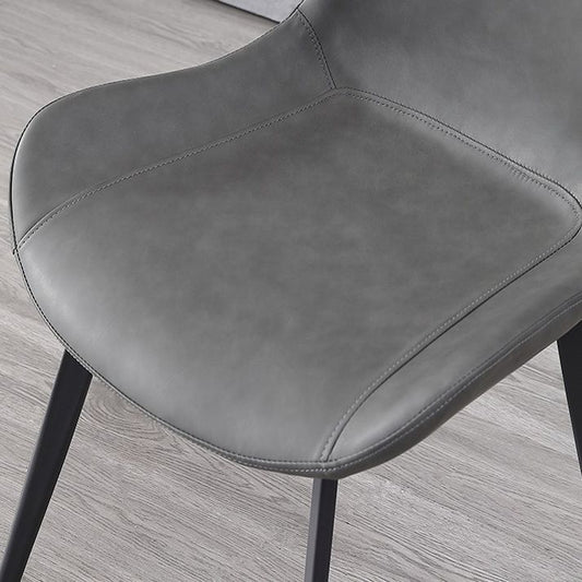Faux Leather Dining Chairs Industrial Arm Solid Back Dining Side Chairs