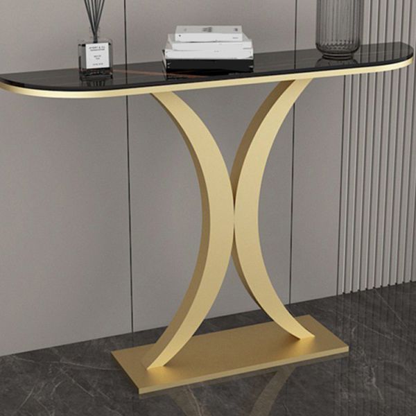 Console di pietra mezzi di luna resistente alla macchia Tabella Accento del telaio Ironcraft