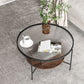 Modern Style Round Toughened Glass Table Metal 4 Legs Base Coffee Table Clearhalo 'Coffee & Accent Tables' 'Coffee Tables' 'coffee_tables' 'furn' 'furn_coffee_tables' 'Furniture' 'Living Room Furniture' 1200x1200_c0ae4dbd-ae67-422a-957a-310a411ecbcf
