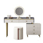 5 cassetti Vanity da tavolo da trucco in pietra per donne, 17,12 "d x 30.31" H, bianco/blu