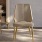 Faux Leather Armless Dining Chairs Glam Side Chairs with Metal Frame