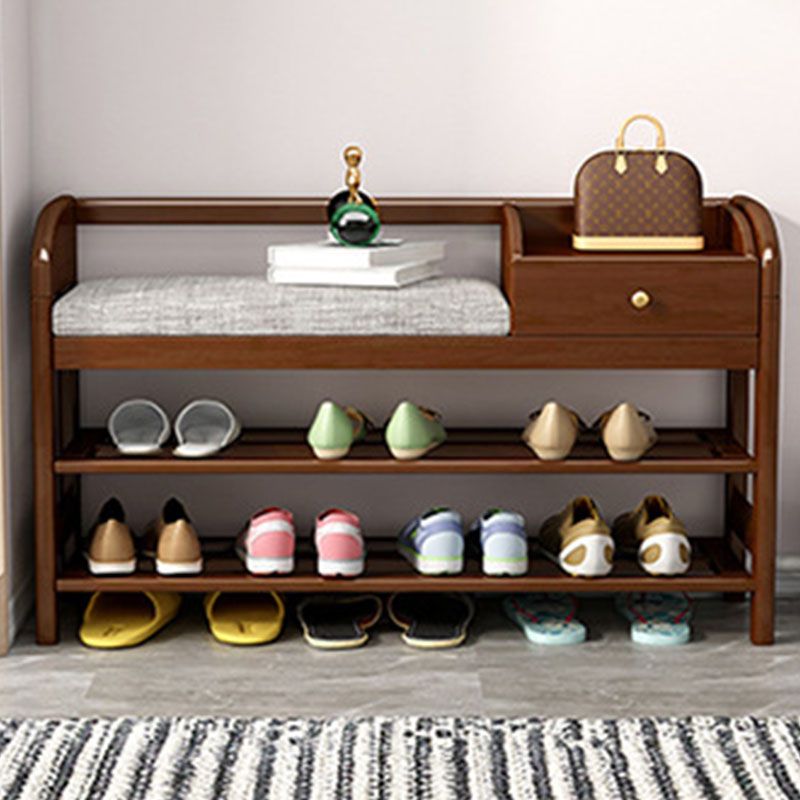 Mid-Century Modern Seating Bench Rectangle Cushioned Shoe Storage Entryway Bench Clearhalo 'Benches' 'Chairs & Seating' 'furn' 'furn_benches' 'Furniture' 'Living Room Furniture' 1200x1200_c0b1af01-0f0c-456d-baca-d5570bd6f7e3