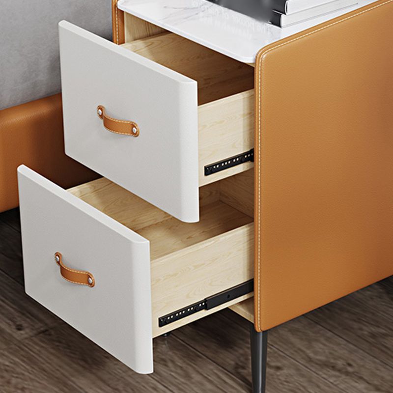 22 "H Lit moderne table de pierre de rangement supérieur de rangement Imitation de nuit en bois avec jambes