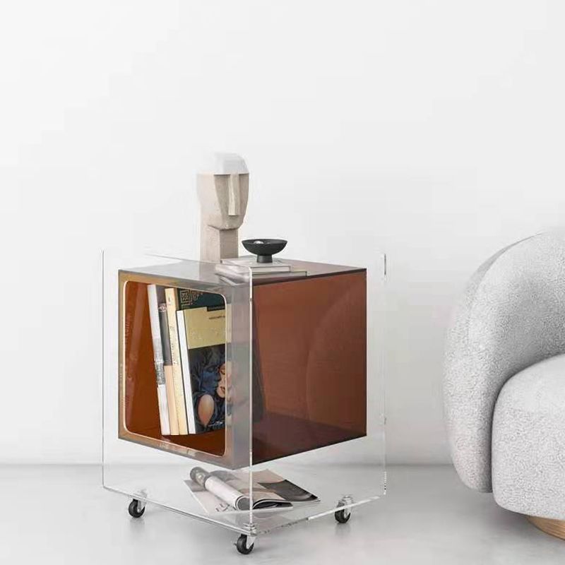 Modernism with Casters Coffee Table Acrylic 18.1'' Cocktail Table Clearhalo 'Coffee & Accent Tables' 'Coffee Tables' 'coffee_tables' 'furn' 'furn_coffee_tables' 'Furniture' 'furniture_coffee_tables' 'Living Room Furniture' 1200x1200_c0b6a16f-d7f2-4fb7-a945-0d0f11750165