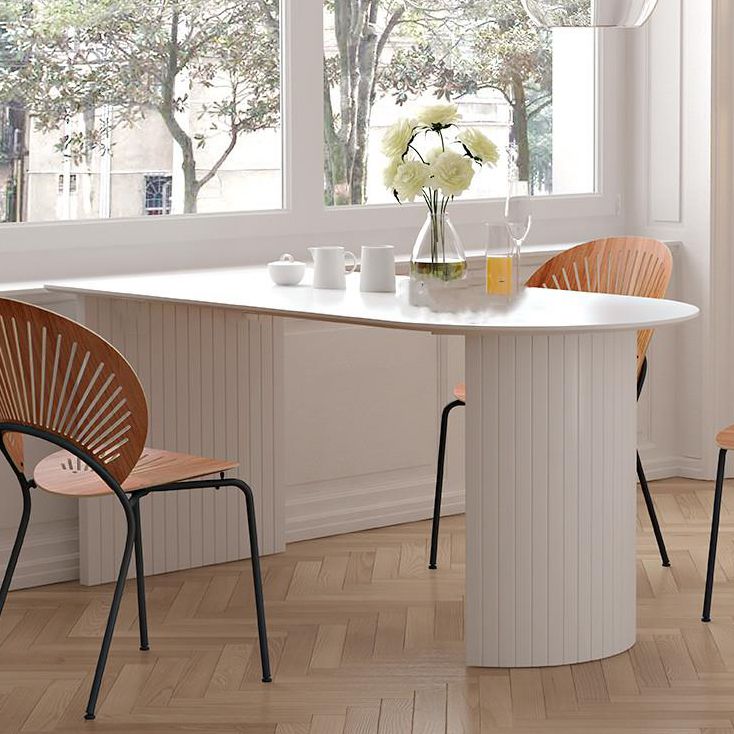 White Irregular Shape Dining Table Wooden Island Table with Double Pedestal for Restaurant Clearhalo ' dining_table' 'Dining Tables & Seating' 'Dining Tables' 'furn' 'furn_dining_table' 'Furniture' 'furniture_dining_table' 'Kitchen & Dining Furniture' 'kitchen&dining_furn' 'kitchen' 'kitchen_dining_table' 1200x1200_c0b89436-746b-4e85-94ad-97ef2571cc21