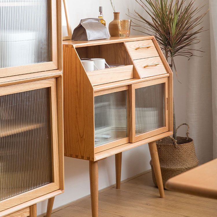 Pine Solid Wood Dining Server with Drawers 31.5"L Contemporary Buffet Server Clearhalo 'buffet_sideboard' 'Buffets & Sideboards' 'furn' 'furn_buffet_sideboard' 'Furniture' 'Kitchen & Dining Furniture' 1200x1200_c0b96af3-e44f-4ffe-9d30-974c42c6b6f5