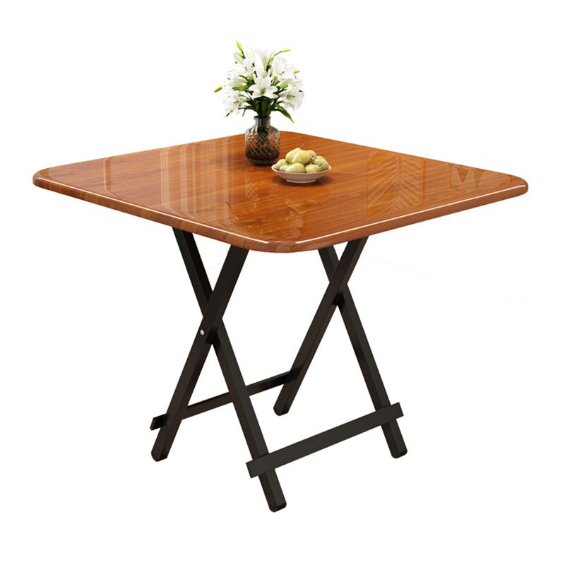Modern Folding Wood Top Dining Table with Metal Leg for Living Room Clearhalo 'Dining Tables & Seating' 'Dining Tables' 'dining_table' 'furn' 'furn_dining_table' 'Furniture' 'Kitchen & Dining Furniture' 1200x1200_c0b98a91-23ef-4af4-8316-862003d1ec0e