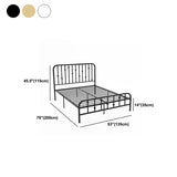 Glam Slat Bed Rectangular Spindle Headboard with Metal Legs Bed