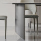 Modern Rectangular Stone Top Dining Table with Metal Legs for Living Room