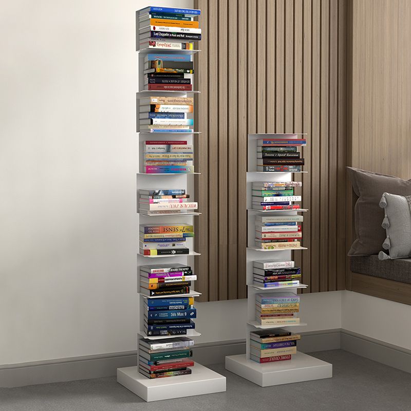 13.8" Wide Corner Shelf Bookcase Modern Metal Bookcase Multi Tiers Closed Back