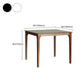 Modern Stone Top Dining Table Square Tabletop with Solid Wood Legs